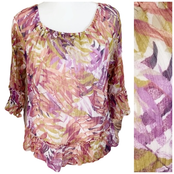 Lucky Brand Tops - 🎀Lucky Brand Floral Flowy Peasant Top- L